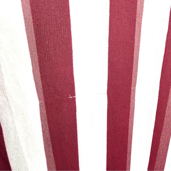 Vintage Ralph Lauren 100% Silk Long Scarf Red White Stripe Semi Sheer - Picture 7 of 7